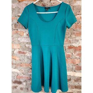 Forever 21 Skater Dress Womens Sz M Teal Ribbed